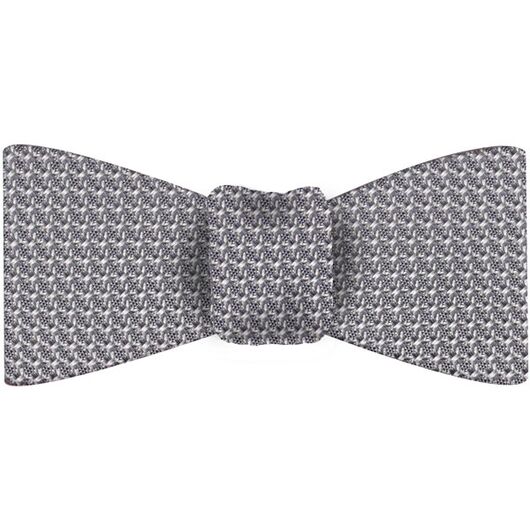 Charcoal Gray/Silver Grenadine Grossa Silk Bow Tie #GGBT-21
