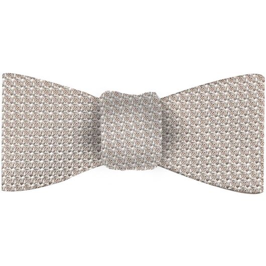 Silver/Brown Grenadine Grossa Silk Bow Tie #GGBT-23
