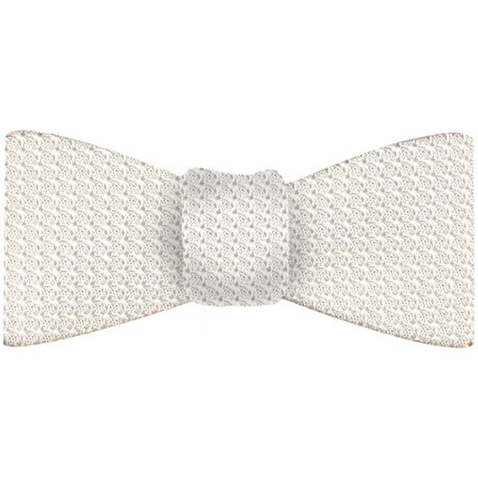White Grenadine Grossa Silk Bow Tie #GGBT-24