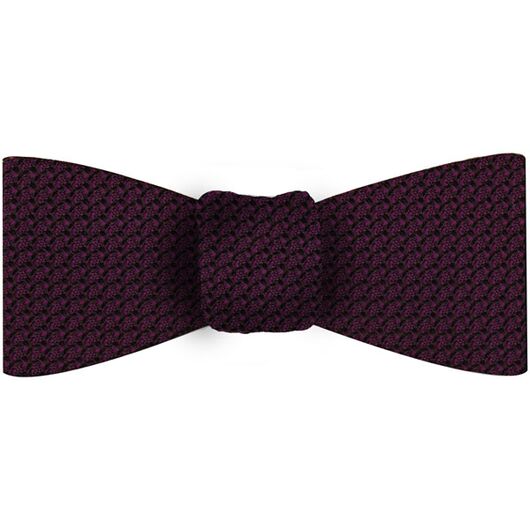 Dark Purple/Black Grenadine Grossa Silk Bow Tie #GGBT-35