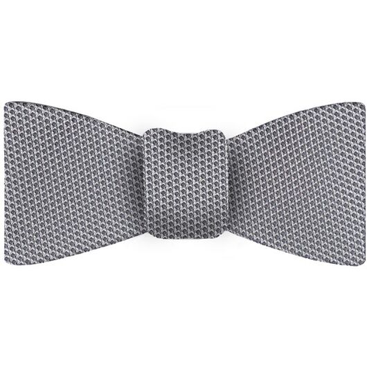Charcoal Gray/Silver Grenadine Fina Silk Bow Tie #GFBT-21