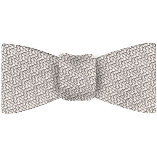 Silver/Brown Grenadine Fina Silk Bow Tie #GFBT-23