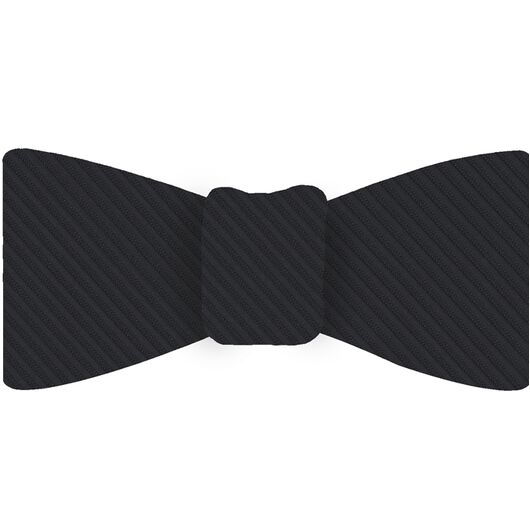 {[en]:Dark Charcoal Gray Grosgrain Silk Bow Tie
