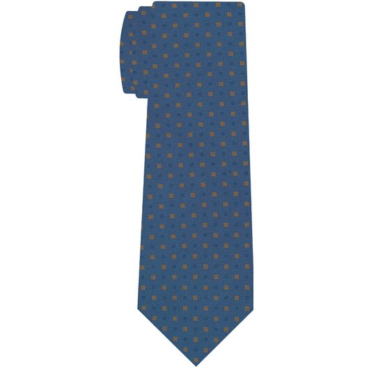 {[en]:Blue & Gold on Slate Blue Macclesfield Print Silk Tie