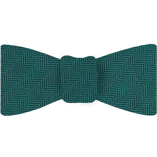 {[en]:Turquoise Herringbone Silk Bow Tie