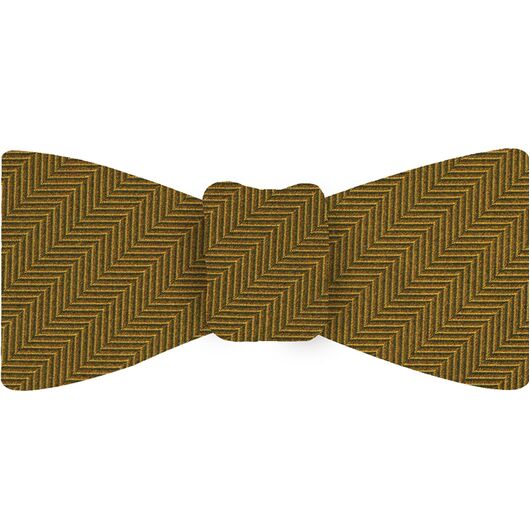 {[en]:Gold Herringbone Silk Bow Tie