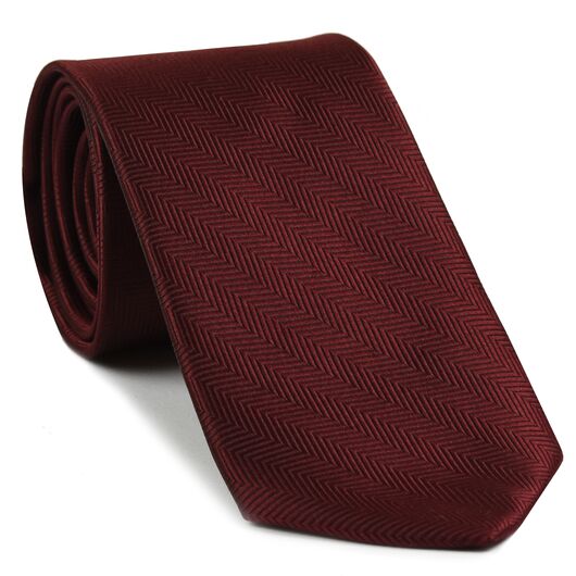 {[en]:Dark Red Herringbone Silk Tie