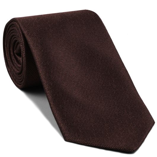 {[en]:Chocolate Mulberrywood Weave Silk Tie