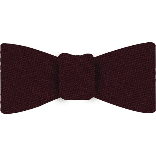{[en]:Dark Red Mulberrywood Weave Silk Bow Tie