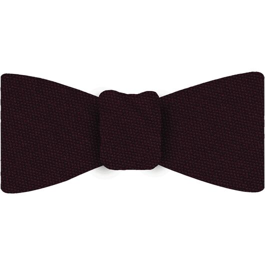 {[en]:Burgundy Mulberrywood Weave Silk Bow Tie