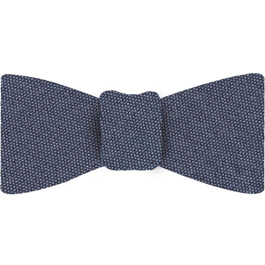 {[en]:Silver Blue Mulberrywood Weave Silk Bow Tie