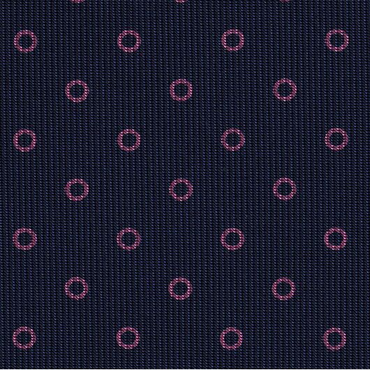 Dark Pink on Dark Navy Macclesfield Print Pattern Silk