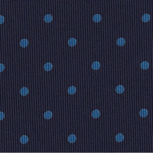 Blue on Dark Navy Macclesfield Print Pattern Silk Pocket Square #MCP-480