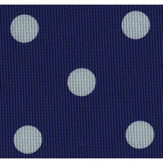 White on Purple Blue Macclesfield Print Pattern Silk Pocket Square #MCP-481