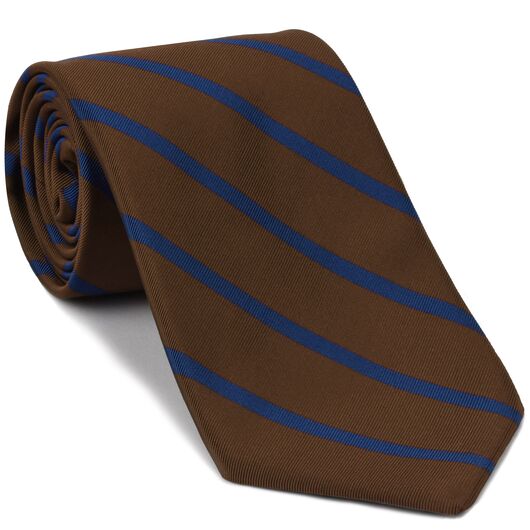 {[en]:Blue on Chocolate Mogador Striped Tie