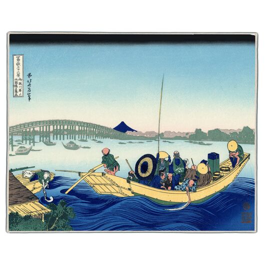 {[en]:Sunset Across The Ryogoku Hokusai Print Pocket Rectangle