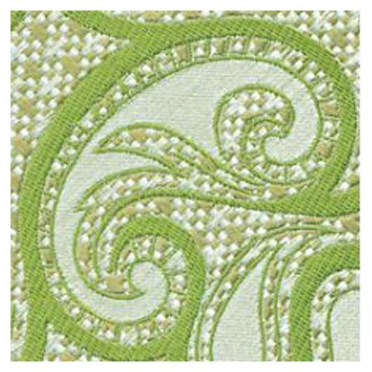 {[en]:Silver & Brown with Light Green Paisley Silk Pocket Square