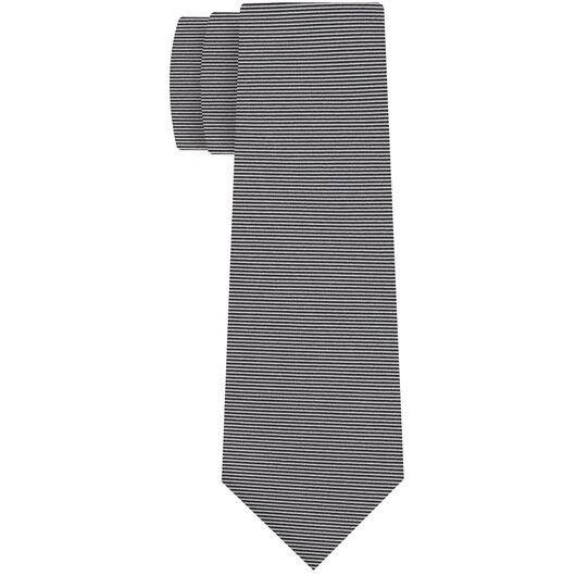 {[en]:Silver & Black Formal/Wedding Stripe Silk Tie