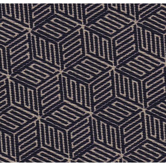 {[en]:Off-White on Dark Navy Blue Macclesfield Print Pattern Silk Pocket Square