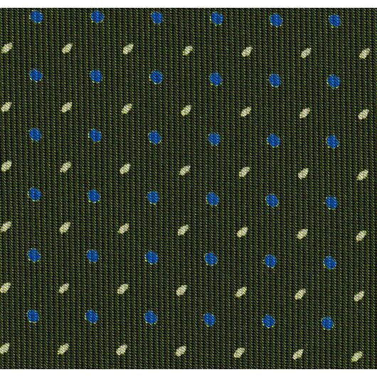 {[en]:Sky Blue & Off-White on Forest Green Macclesfield Print Pattern Silk Pocket Square