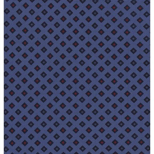 {[en]:Red & Blue on Purple Blue Print Pattern Silk Pocket Square