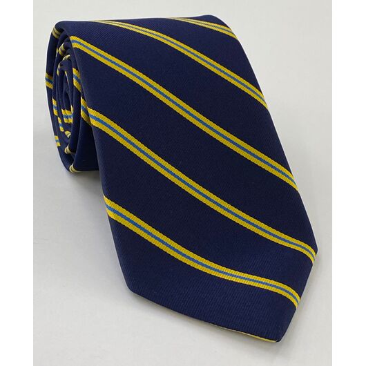 Yorkshire County Cricket Club Silk Tie UKCT-4 - Yellow & Blue on Midnight Blue