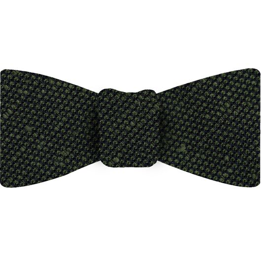 {[en]:Dark Olive Green Shantung Grenadine Fina Silk Bow Tie