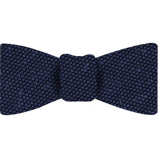 {[en]:Navy Blue Shantung Grenadine Fina Silk Bow Tie