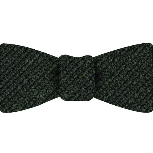 {[en]:Dark Olive Green Shantung Grenadine Grossa Silk Bow Tie