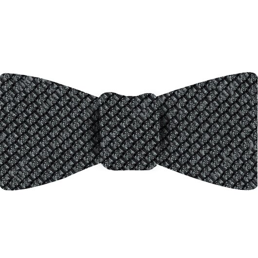 {[en]:Charcoal Gray Shantung Grenadine Grossa Silk Bow Tie