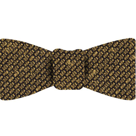 {[en]:Yellow Gold Shantung Grenadine Grossa Silk Bow Tie