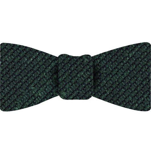 {[en]:Forest Green Shantung Grenadine Grossa Silk Bow Tie