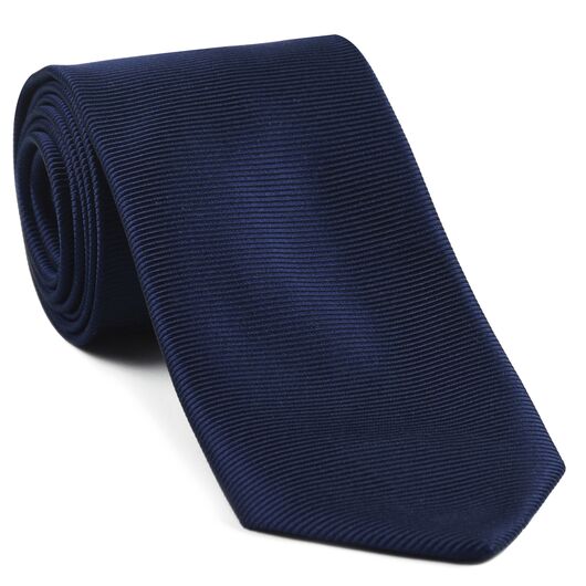 {[en]:Navy Blue Large Twill Silk Tie