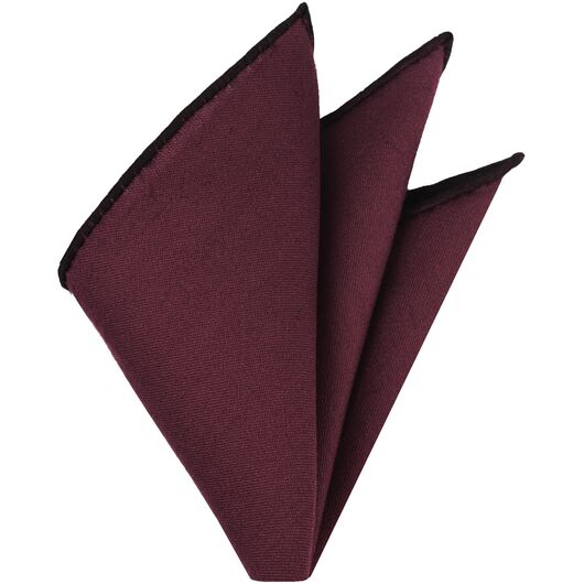 Dark Red Solid Wool Pocket Square #VPS-12