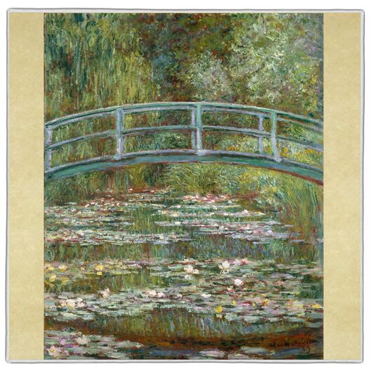 Bridge over a Pond of Water Lilies Claude Monet Painting Pocket Square #12A