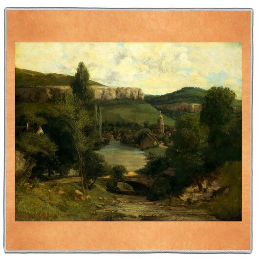 {[en]:View of Ornans - Gustave Courbet Pocket Square