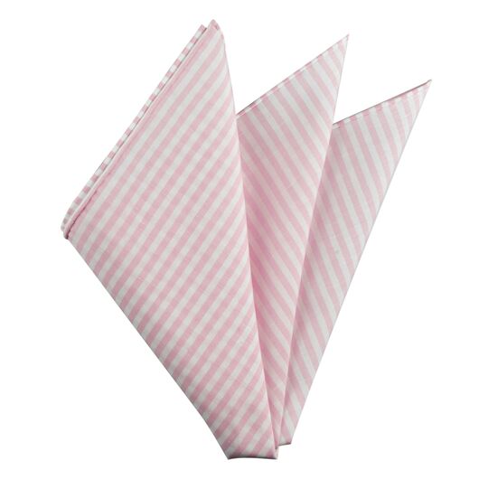 {[en]:Carlo Riva - Pink & White Linen Arsenal Linen/Cotton Pocket Square