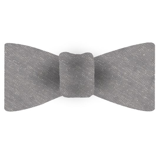 {[en]:Silver Gray Shantung Solid Silk Bow Tie
