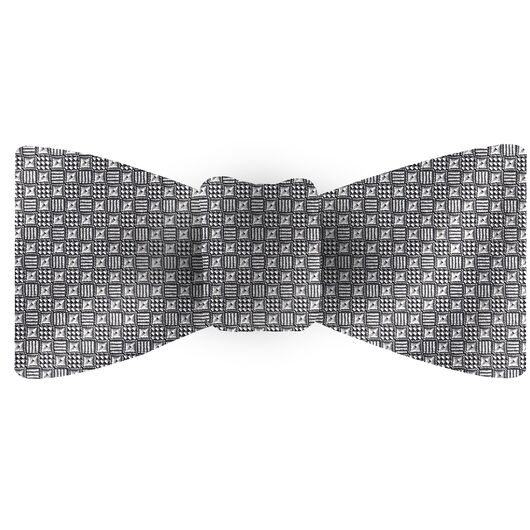 {[en]:Silver & Black Formal/Wedding Silk Bow Tie