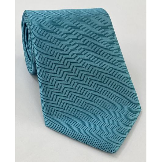 Turquoise Herringbone Silk Tie HBT-10
