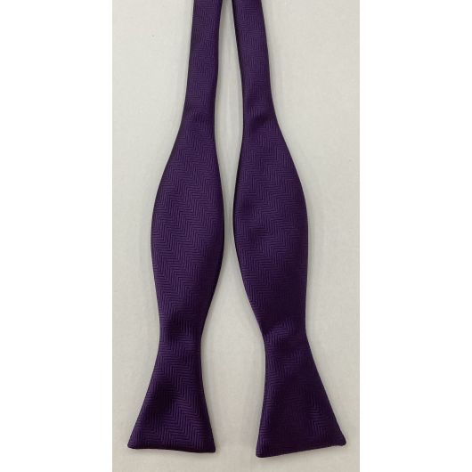 Purple Herringbone Silk Bow Tie #HBBT-3