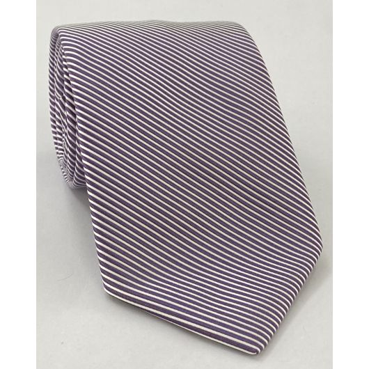 Lavender & White Striped Silk Tie SST-24