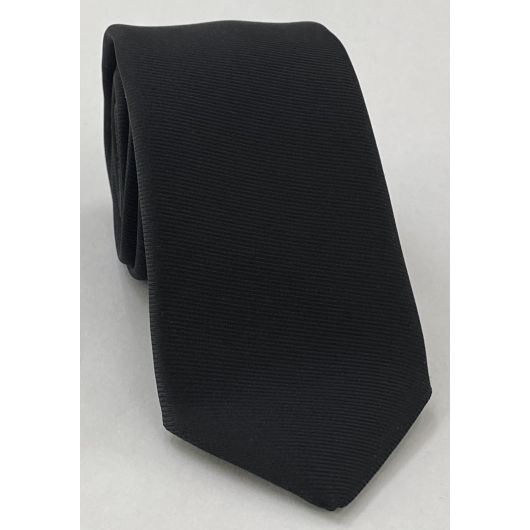 Black Twill Madder Solid Silk Bow Tie TMSOBT-1