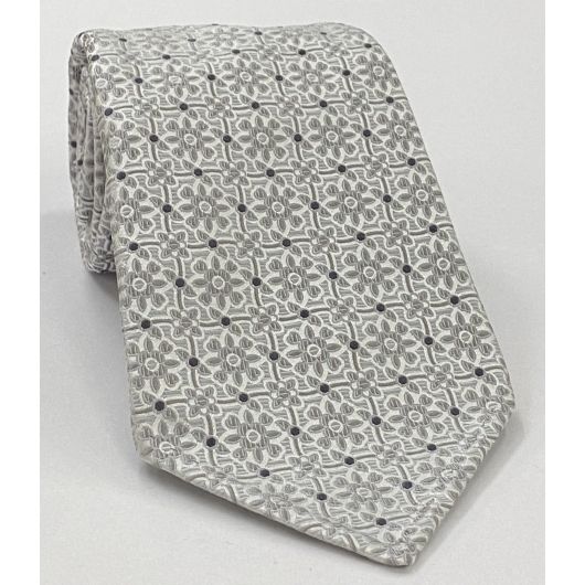 Formal/Wedding Silk Tie #WDT-3 - Dark Charcoal Gray, Silver Gray & Silver