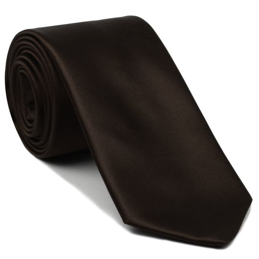 {[en]:Dark Chocolate Satin Silk Tie