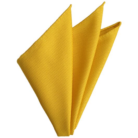 {[en]:Yellow Gold Grenadine Fina Silk Pocket Square