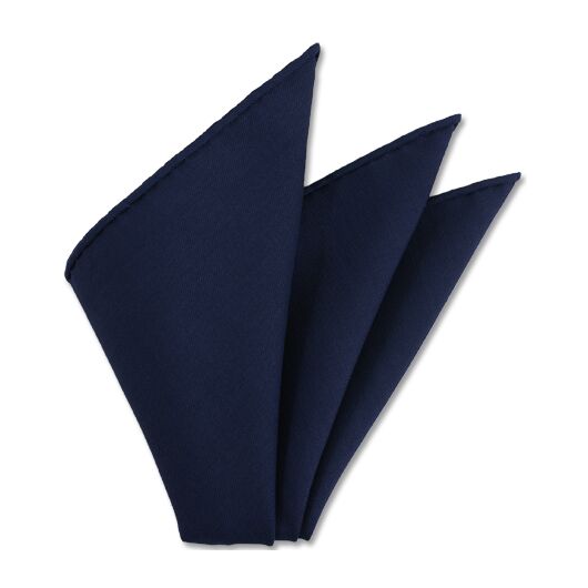 {[en]:Navy Blue Solid Challis Wool Pocket Square
