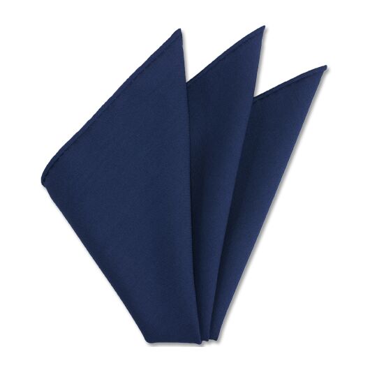 {[en]:Dark Blue Solid Challis Wool Pocket Square