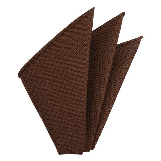 {[en]:Chocolate Piccola Grenadine Silk Pocket Squares