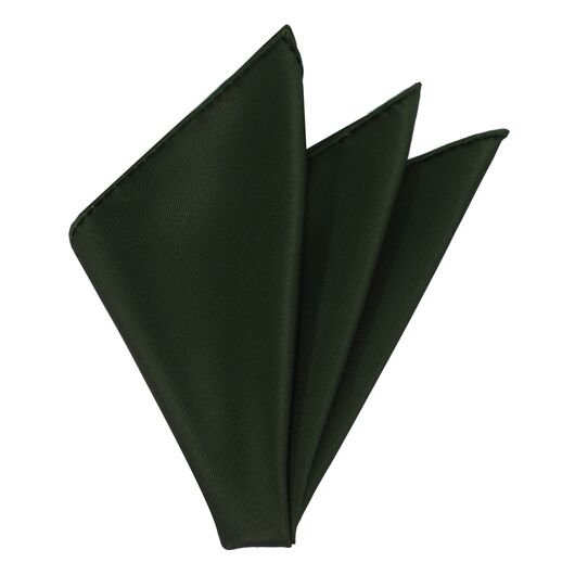 Forest Green Twill Madder Solid Silk Pocket Square #TMSOP-7